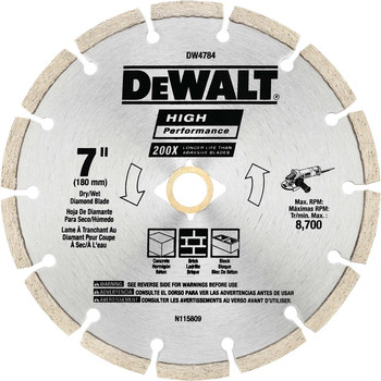 Dewalt 7 in. HP Segmented Diamond Blade - DW4784