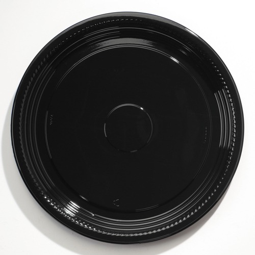  | WNA A518PBL 18 in. Diameter Caterline Casuals Thermoformed Plastic Platters - Black (25/Carton) image number 0