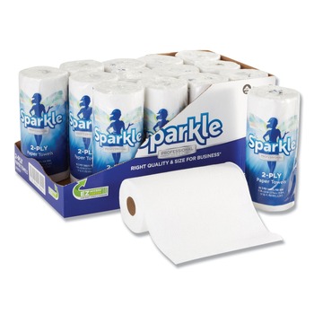 Georgia Pacific Professional 11 in. x 8.8 in. 2-Ply Sparkle Premium Perforated Paper Kitchen Towel Roll - White (15 Rolls/Carton) - 2717714