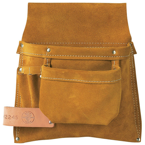 Tool Belts | Klein Tools 42245 Right Hand Nail and Tool Pouch - Brown image number 0