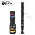 Impact Sockets | Klein Tools 651QS Quad Socket, 4 Sizes in 1 Socket, 4-in-1 Color Coded SAE Impact Rated, Heavy Duty, 1/4-Inch Drive, 3-1/2-Inch Shaft image number 3