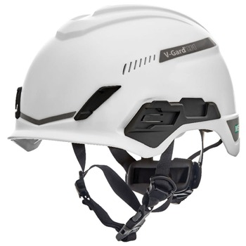 PROTECTIVE HEAD GEAR | MSA V-Gard H1 Fas-Trac III Pivot Trivent ANSI EN12492 Safety Helmet -  White - 10194783