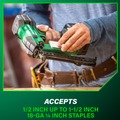 Crown Staplers | Metabo HPT N1804DAM 18V MultiVolt Brushless 18-Gauge Lithium-Ion 1/4 in. Cordless Narrow Crown Stapler Kit (2 Ah) image number 7