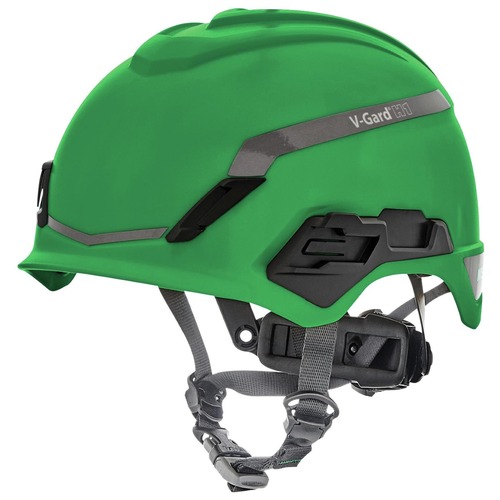 Hard Hats | MSA 10194794 V-Gard H1 Fas-Trac III Pivot Novent ANSI EN397 Safety Helmet -  Green image number 0