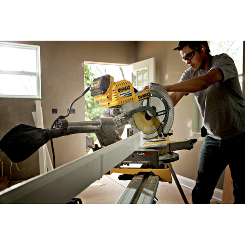 Dewalt 120V MAX FLEXVOLT 12 in. Cordless Dual Bevel Sliding Compound Miter Saw with Adapter Tool Only DHS790AB