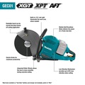 Concrete Saws | Makita GEC01PL 80V max XGT (40V max X2) Brushless Lithium-Ion 14 in. Cordless AFT Power Cutter Kit with Electric Brake and 2 Batteries (8 Ah) image number 17