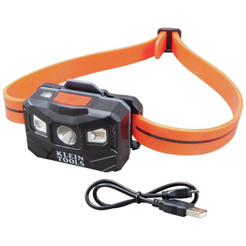 LIGHTING | Klein Tools 3.7V Lithium-Ion 400 Lumens Cordless Rechargeable Headlamp with Silicone Strap - 56064