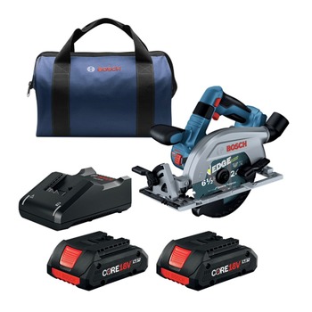 Bosch 18V Brushless Blade-Left Lithium-Ion 6-1/2 in. Cordless Circular Saw Kit with 2 Batteries (4 Ah) - GKS18V-22LB25