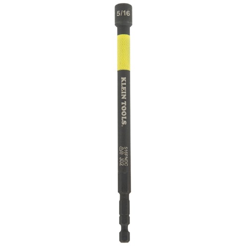Nut Drivers | Klein Tools 516PNDC 5/16-Inch Magnetic Color-Coded Power Nut Setter, SAE, Impact-Rated Hex Nut Driver with 5-Inch Extended Reach Shaft image number 0