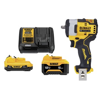POWER TOOLS | Dewalt 12V MAX XTREME Brushless 3/8 in. Cordless Impact Wrench with 2-Piece Lithium-Ion Batteries and Charger Starter Kit Bundle (3 Ah/5 Ah) - DCF903BDCB135C-BNDL