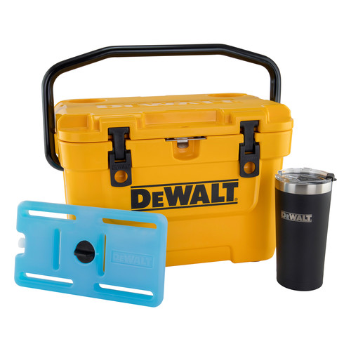 Coolers & Tumblers | Dewalt DXC1012B 10 Quart Roto-Molded Lunchbox Cooler/ 10 Quart Ice Pack Cooler/ 20 oz. Black Tumbler Combo image number 0