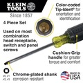 Screwdrivers | Klein Tools 85664 4-Piece Square Recess Screwdriver Set image number 4