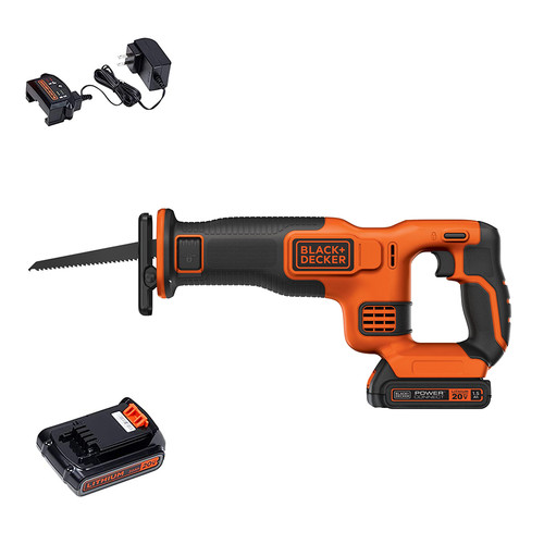  | Black & Decker BDCR20C 20V MAX Brushed Lithium-Ion Cordless Reciprocating Saw Kit (1.5 Ah) image number 0