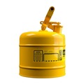 Gas Cans | Justrite 7120200 Type 1 2 Gallon Steel Safety Can for Diesel - Yellow image number 6