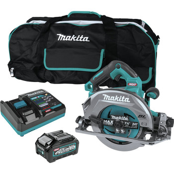 Makita 40V max XGT AWS Capable Brushless Lithium-Ion 7-1/4 in. Cordless Circular Saw Kit with Guide Rail Compatible Base (4 Ah) - GSH02M1