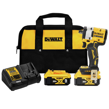Dewalt ATOMIC 20V MAX Brushless Lithium-Ion 1/2 in. Cordless Impact Wrench with Hog Ring Anvil Kit with 2 Batteries (5 Ah) - DCF921P2