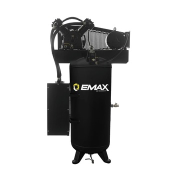 AIR COMPRESSORS | EMAX 5 HP 60 Gallon Single Stage Single Phase 19 CFM Industrial 2-Cylinder Splash Lubricated Pump Electric SILENT Air Compressor - ESS05V060V1