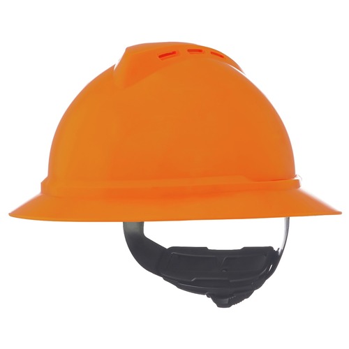 Hard Hats | MSA 10167921 V-Gard 500 Hi-Viz Fas-Trac III 4-Point Vented Hat - Orange image number 0