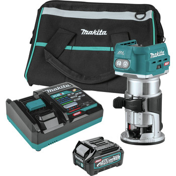 Makita 40V max XGT Brushless Lithium-Ion Cordless Compact Router Kit (2.5 Ah) - GTR01D1