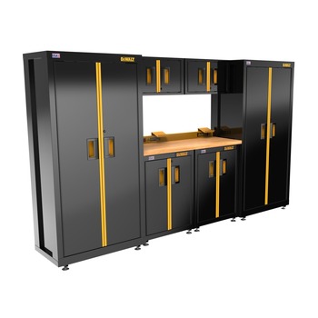 CABINETS | Dewalt 7-Piece 126 in. Welded Storage Suite with 2 2-Door Base Cabinets and Wood Top - DWST27401