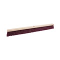 Buy 1 item, Get a Boardwalk Easy Grip Tape Measure for $5 | Boardwalk BWK20336 3.25 in. Maroon Stiff Polypropylene Bristles 36 in. Brush Floor Brush Head image number 0
