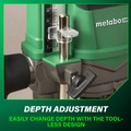 Plunge Base Routers | Metabo HPT M3612DAQ4M 36V MultiVolt Brushless Lithium-Ion Cordless Plunge Router (Tool Only) image number 7