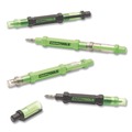 Screwdrivers | GreatNeck 22537 5.38 in. Long Phillips/Slotted Bits Metric Sockets 6-Way Pen-Style Screw/Nut Driver - Black/Green, Green/Clear (4/Pack) image number 1