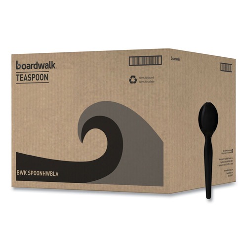 Percentage Off | Boardwalk BWKSPOONHWBLA Heavyweight Polystyrene Teaspoon Cutlery - Black (1000/Carton) image number 0