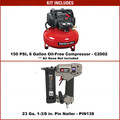 Nail Gun Compressor Combo Kits | Porter-Cable C2002-PIN138 0.8 HP 6 Gallon Oil-Free Pancake Air Compressor and 23 Gauge 1-3/8 in. Pin Nailer Kit Bundle image number 1
