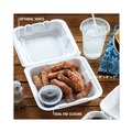  | Pactiv Corp. YTD188010000 8.42 in. x 8.15 x 3 in. Foam Hinged Lid Containers Dual Tab Lock - White (150/Carton) image number 8