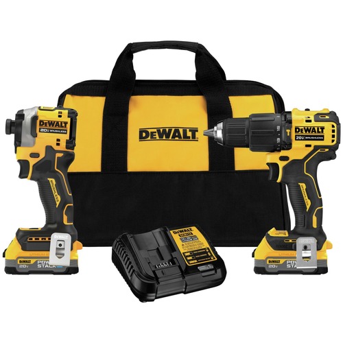 Combo Kits | Dewalt DCK254E2 20V MAX Brushless Lithium-Ion 1/2 in. Cordless Hammer Drill Driver and 1/4 in. Impact Driver Kit (1.7 Ah) image number 0