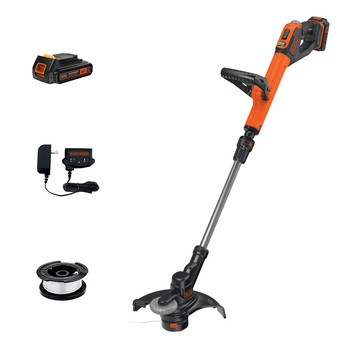 Black & Decker 20V MAX 1.5 Ah Cordless Lithium-Ion EASYFEED 2-Speed 12 in. String Trimmer/Edger Kit - LSTE525