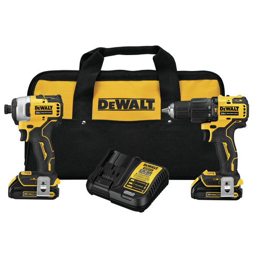 Dewalt DCK279C2 ATOMIC 20V MAX Lithium-Ion Brushless Cordless 1/2 in. Hammer Drill Driver / 1/4 in. Impact Driver Combo Kit image number 0