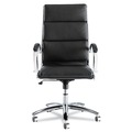 July Member-Exclusive Offer Save 10% off on One Item | Alera ALENR4119 Neratoli Series 17.32 in. to 21.25 in. Seat Height 275 lbs. Capacity High-Back Slim Profile Faux Leather Chair - Black Seat/Back, Chrome image number 0