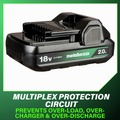 Battery and Charger Starter Kits | Metabo HPT UC18YKSLQBYM (2-Pack) 18V 2 Ah Lithium-Ion Batteries and Charger Kit image number 6