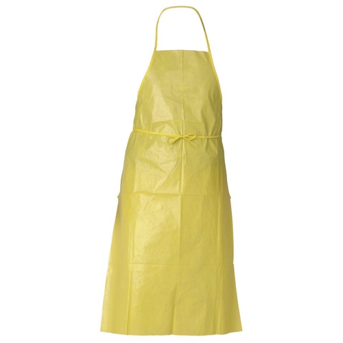 Safety Equipment | Ansell 97790 A70 Polyethylene-Coated Fabric Chemical Spray Protection Aprons - One Size Fits Most, Yellow (100/Carton) image number 0