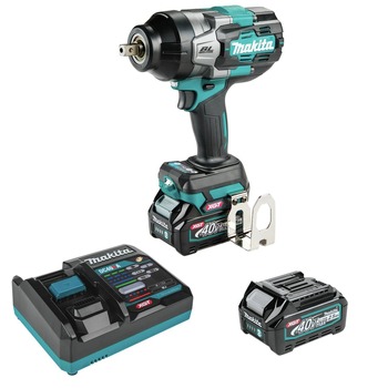 POWER TOOLS | Makita 40V MAX XGT Brushless Lithium-Ion 1/2 in. Square Drive Cordless 4‑Speed High‑Torque Impact Wrench Kit with Detent Anvil (2.5 Ah) - GWT03D
