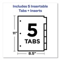July Member-Exclusive Offer Save 10% off on One Item | Avery 11121 Big Tab 11 in. x 8.5 in. 5-Tab Double-Sided Gold Edge Reinforcing Insertable Dividers - Assorted Tabs/White (1-Set) image number 7