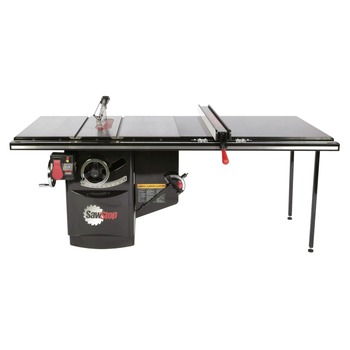 SawStop 480V 5 HP 3-Phase Cabinet Saw with 52 in. Industrial T-Glide Rip Fence, Rails and Extension Table - ICS53480-TGI252-SI