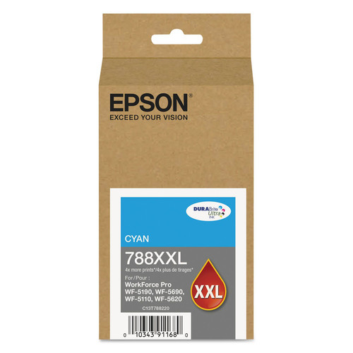 Customer Appreciation Sale! Save up to $60 on Select Tools | Epson T788XXL220 T788xxl220 (788xxl) Durabrite Ultra Xl Pro High-Yield Ink, Cyan image number 0