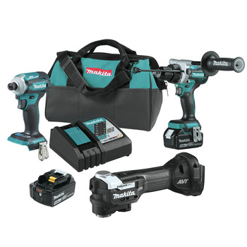 COMBO KITS | Makita XT288T-XMT04ZB 18V LXT Brushless Lithium-Ion 1/2 in. Cordless Hammer Drill Driver and 4-Speed Impact Driver Combo Kit with StarlockMax Sub-Compact Multi-Tool Bundle