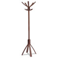  | Alba PMCAFE 21.67w x 21.67d x 69.33h Cafe Ten Peg/Five Hook Wood Coat Stand - Espresso Brown image number 0