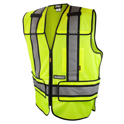 Vests | Dewalt DSV421-S/L Class 2 Adjustable Breakaway Mesh Vest - Green - Size S-L image number 0