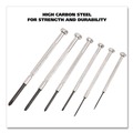 Screwdrivers | Great Neck GP6C 6-Piece Phillips/Slotted Polished Steel Handles Assorted Lengths Precision Screwdriver Set image number 3