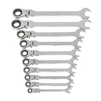 RATCHETING WRENCHES | GearWrench 10-Piece SAE Flex-Head Ratcheting Combination Wrench - 85893
