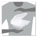  | Dart 206HT1R 6.4 in. x 9.3 in. x 2.6 in. Foam Hinged Lid Containers - White (200/Carton) image number 5