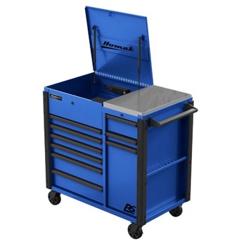 MATERIAL HANDLING | Homak RSPRO 44 in. 9-Drawer Power Service Cart - Blue - BL06044090