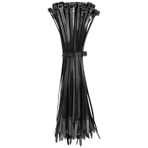 Ropes and Ties | Klein Tools 450-200 100-Piece 7.75 in. 50 lbs. Tensile Strength Heavy Duty Nylon Cable Zip Tie Set - Black image number 0
