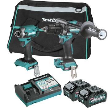 Makita 40V Max XGT Lithium-Ion Brushless 1/2 in. Cordless Hammer Drill Driver and 4-Speed Impact Driver Combo Kit with 2 Batteries (4 Ah) - GT201SM