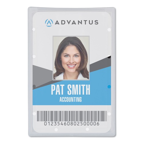 July Member-Exclusive Offer Save 10% off on One Item | Advantus 97100 2.31 in. x 3.69 in. Horizontal ID Card Holder with 2.13 in. x 3.38 in. Insert - Clear (25/Pack) image number 0